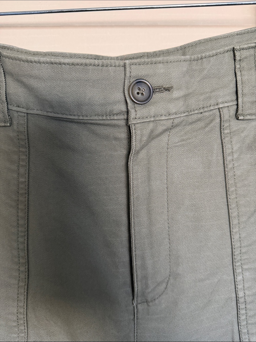 Women's High-Waisted Canvas Barrel Ankle Pants - Picture 7 of 8